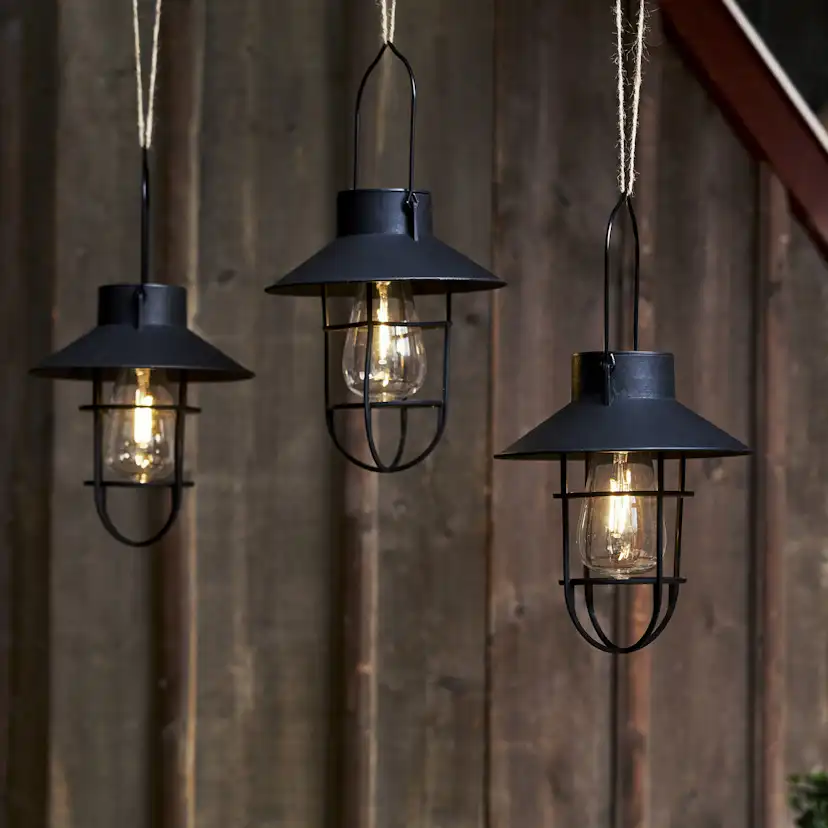 Solcellsdekoration Star Trading Cage Svart LED Solcellslampa