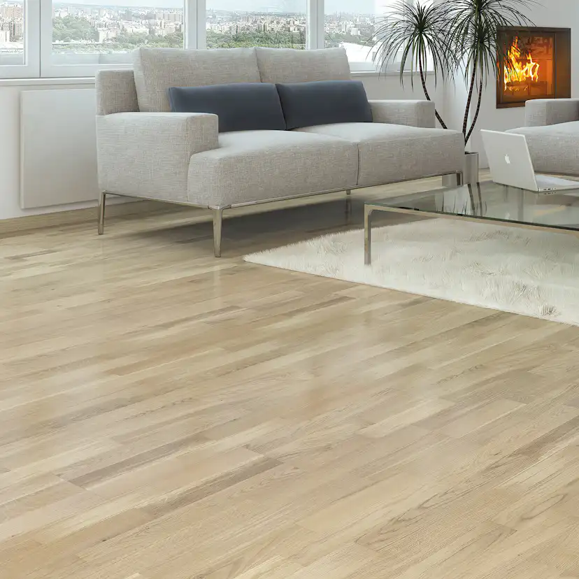 Parkettgolv Nordic Floor Ek Vit Mattlack 3-Stav