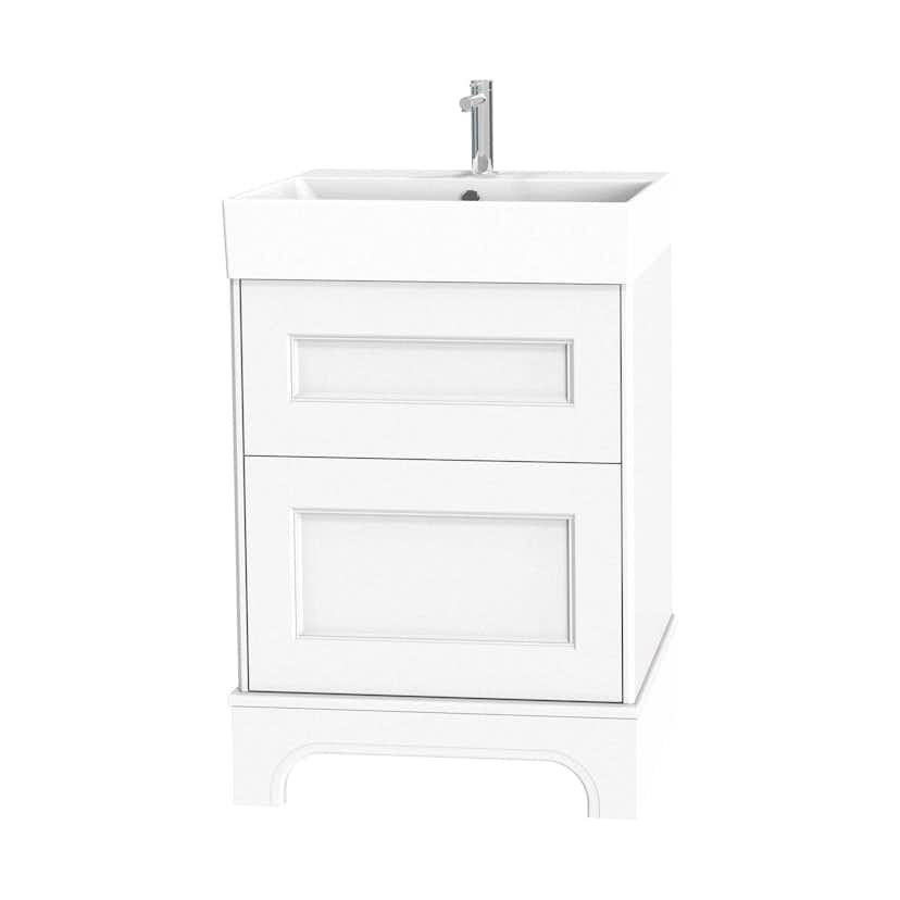 Tvättställsskåp Miller Badrum Kensington 60 med Lådor med Sockel för Heltäckande Tvättställ