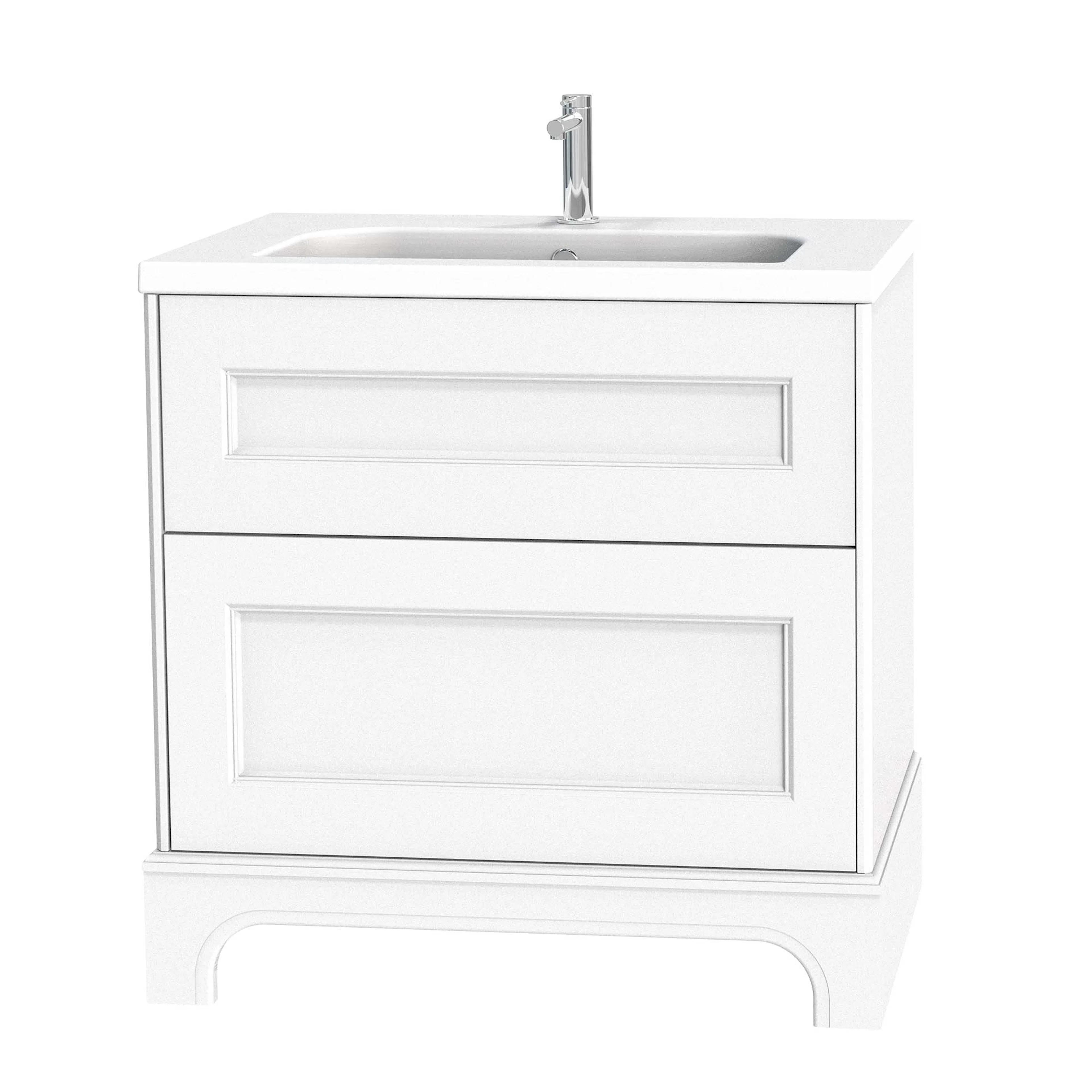 Tvättställsskåp Miller Badrum Kensington 80 med Lådor med Sockel för Heltäckande Tvättställ