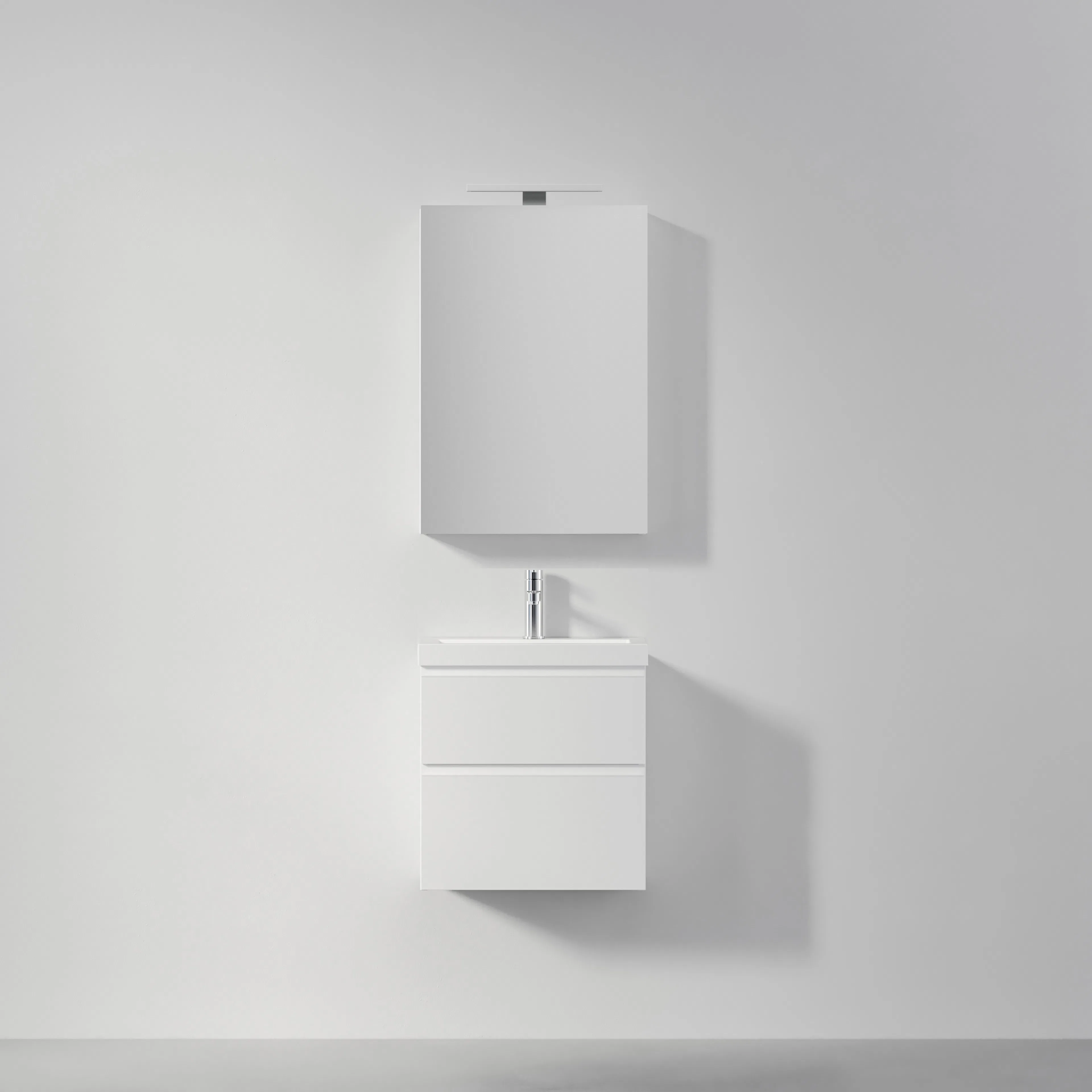 Möbelpaket INR Viskan Grip med Spegel Feel, Grepplist och Tvättställ med 2 lådor