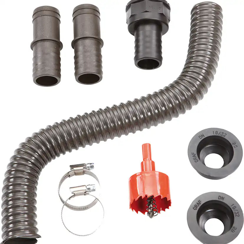 Anslutningsuppsättning Garantia Flex 1 1/4" 40 cm Grå