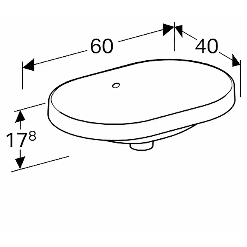 Tvättställ Geberit Variform 600 mm Infälld Elliptiskt