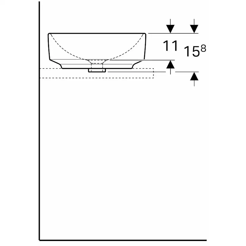Tvättställ Geberit Variform 400 mm Lay-on Runt Utan Bräddavlopp