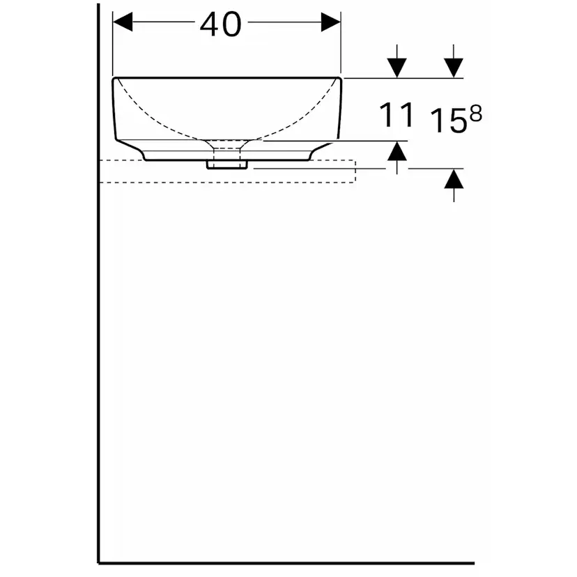 Tvättställ Geberit Variform 550 mm Lay-on Ovalt Utan Bräddavlopp