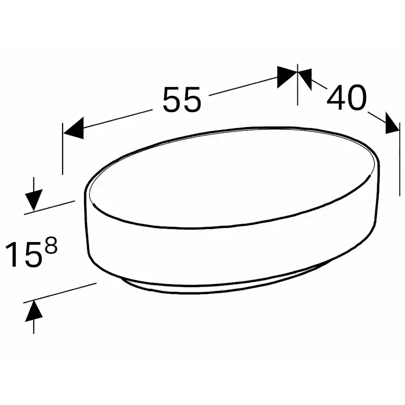 Tvättställ Geberit Variform 550 mm Lay-on Ovalt Utan Bräddavlopp