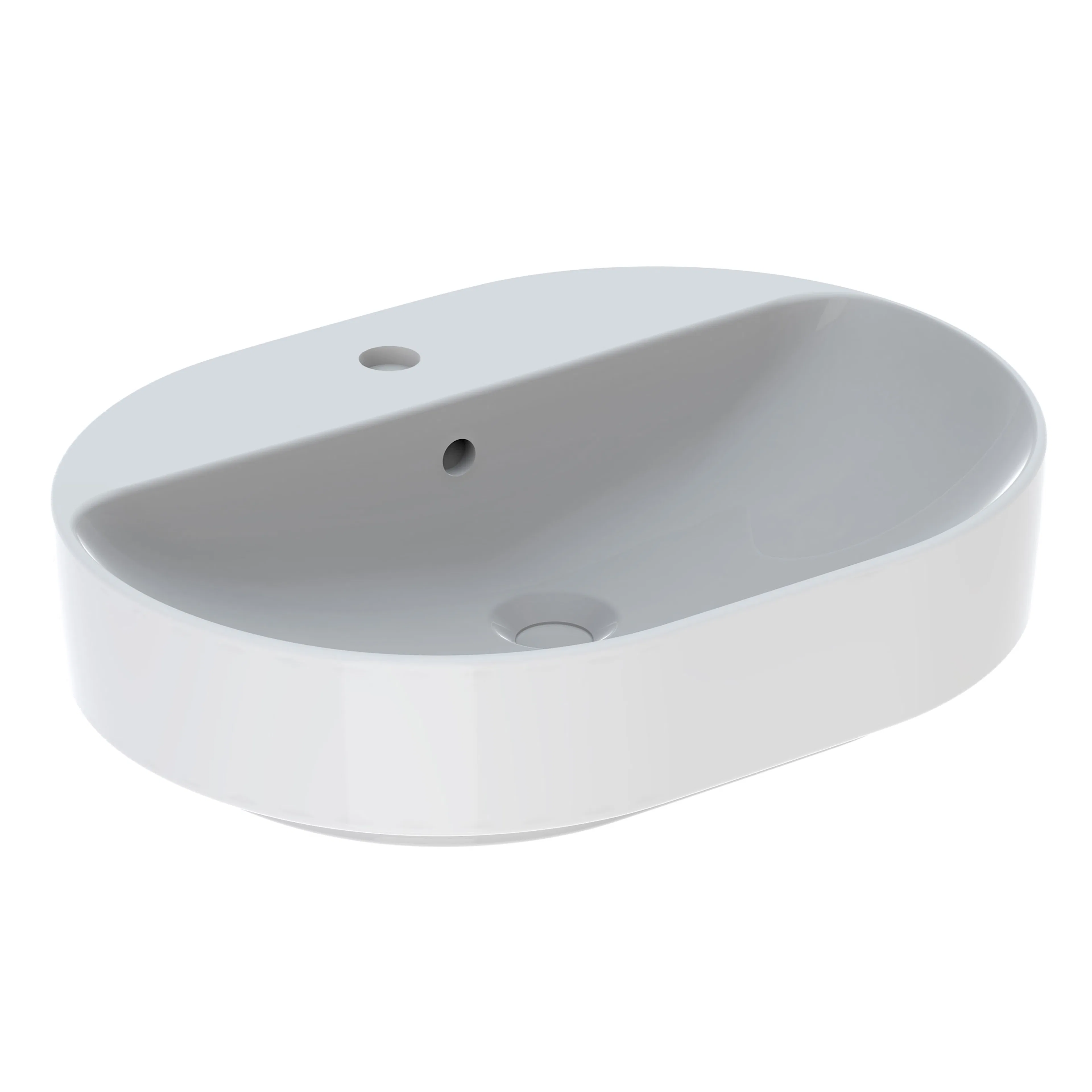 Tvättställ Geberit Variform 600 mm Lay-on Elliptiskt Kanthylla