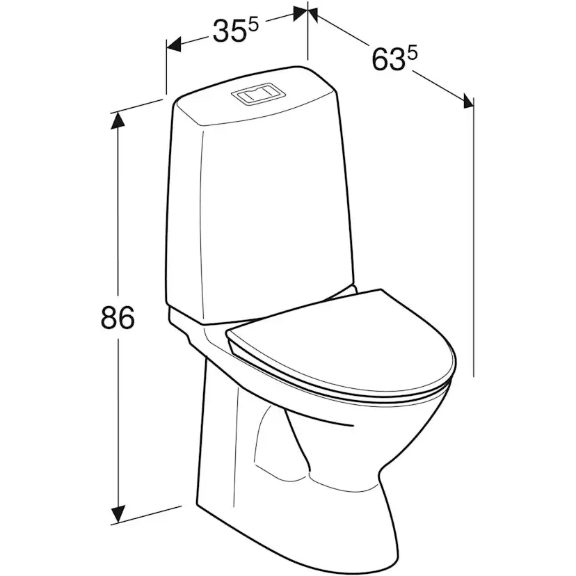 Toalettstol Ifö Vinta Rimfree för Limning med Hårdsits