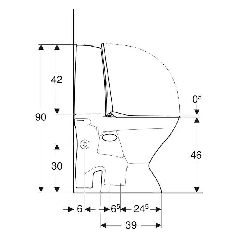 Toalettstol Ifö Vinta Rimfree Förhöjd Öppet S-lås