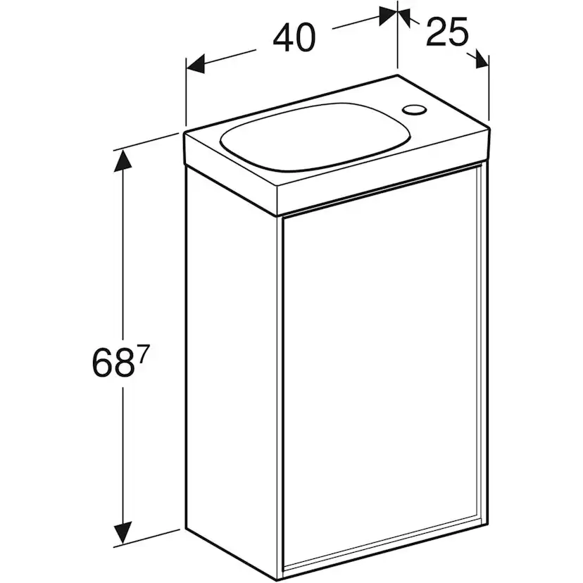 Tvättställsskåp Ifö Sense Art Kompakt med 1 Dörr
