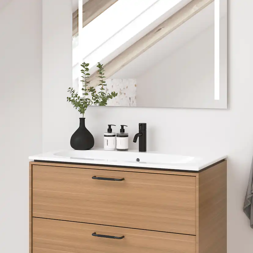 Tvättställsskåp Ifö Sense Art Smal Design 90 med 2 Lådor