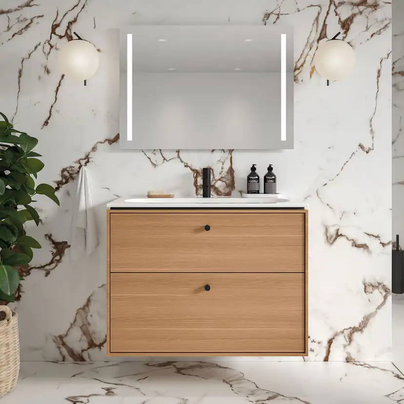 Tvättställsskåp Ifö Sense Art Smal Design 90 med 2 Lådor