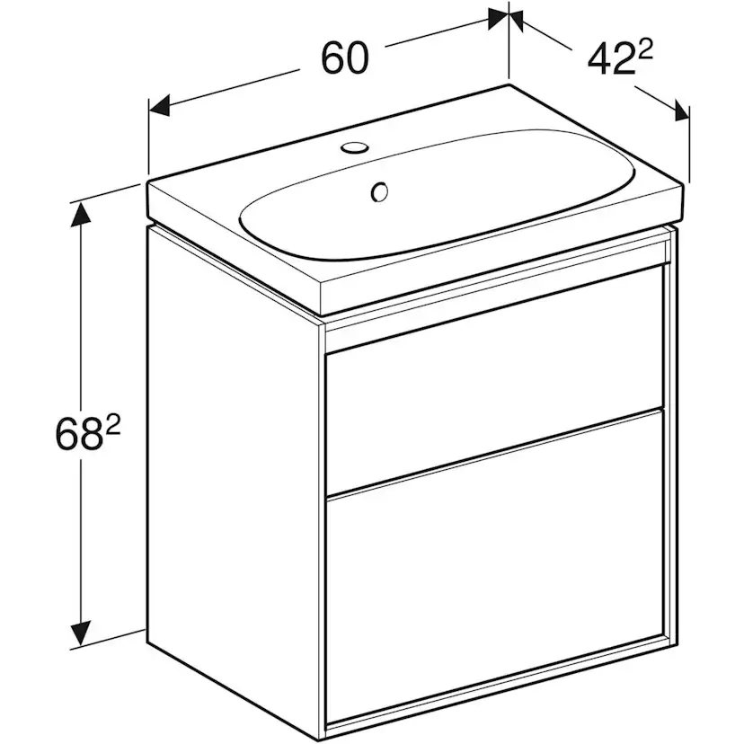 Tvättställsskåp Ifö Sense Art Kompakt med 2 Lådor