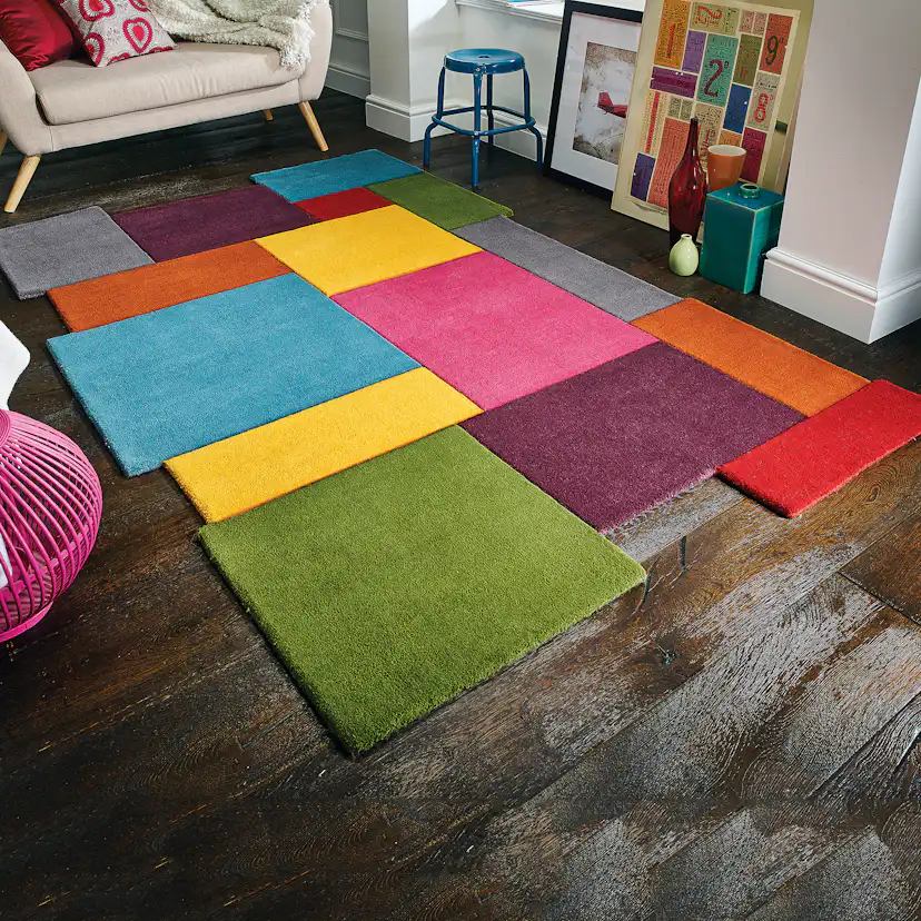Patchworkmatta Flair Rugs Collage Flerfärgad Ull