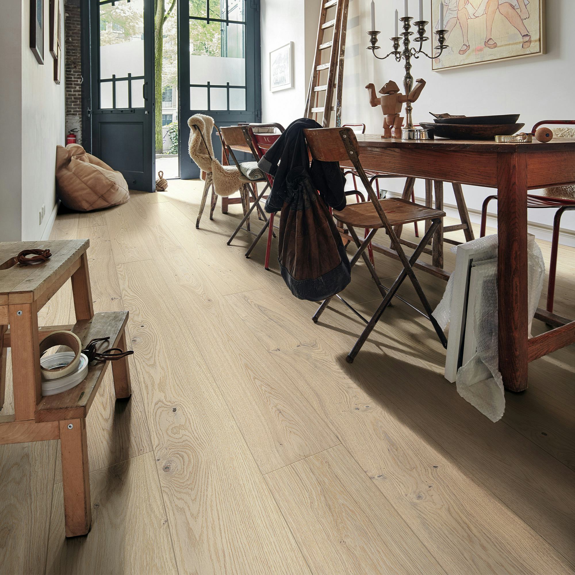Parkettgolv Meister PD 400 Off-White Oak Lively 1-Stav Ultramatt Lack