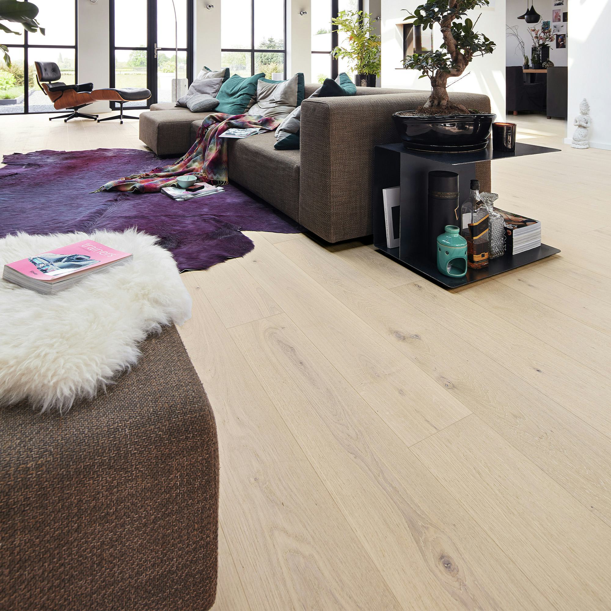 Parkettgolv Meister PD 400 Limed Off-White Oak Lively 1-Stav Ultramatt Lack