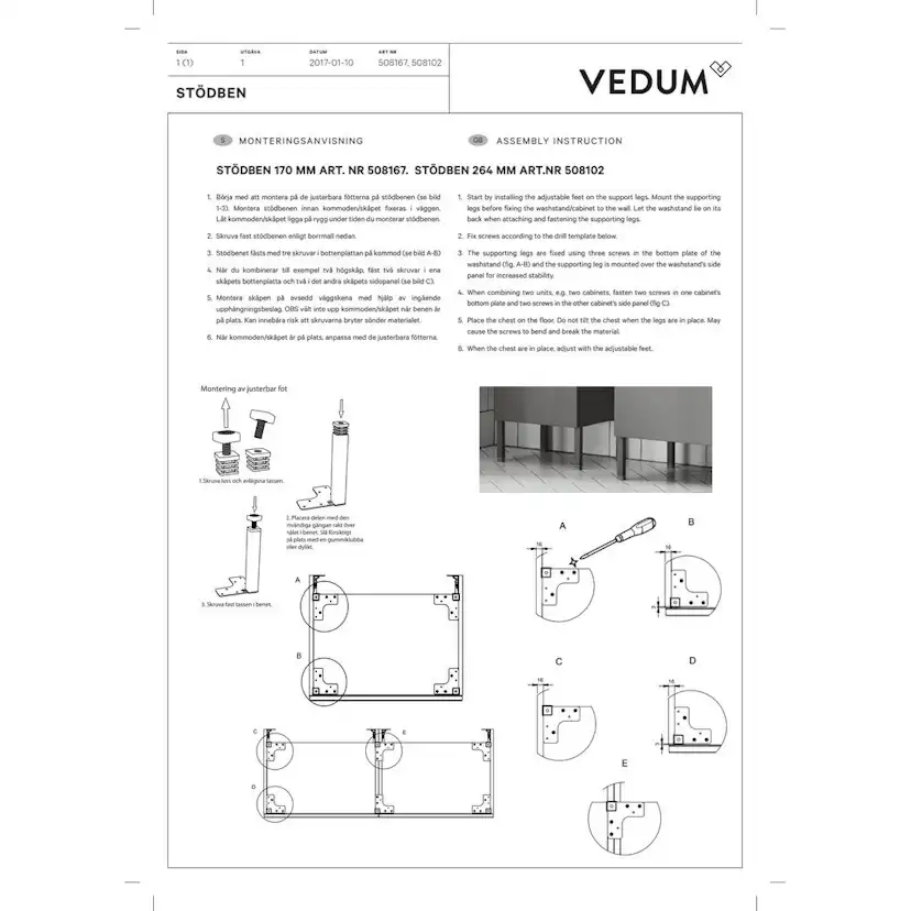 Stödben Vedum