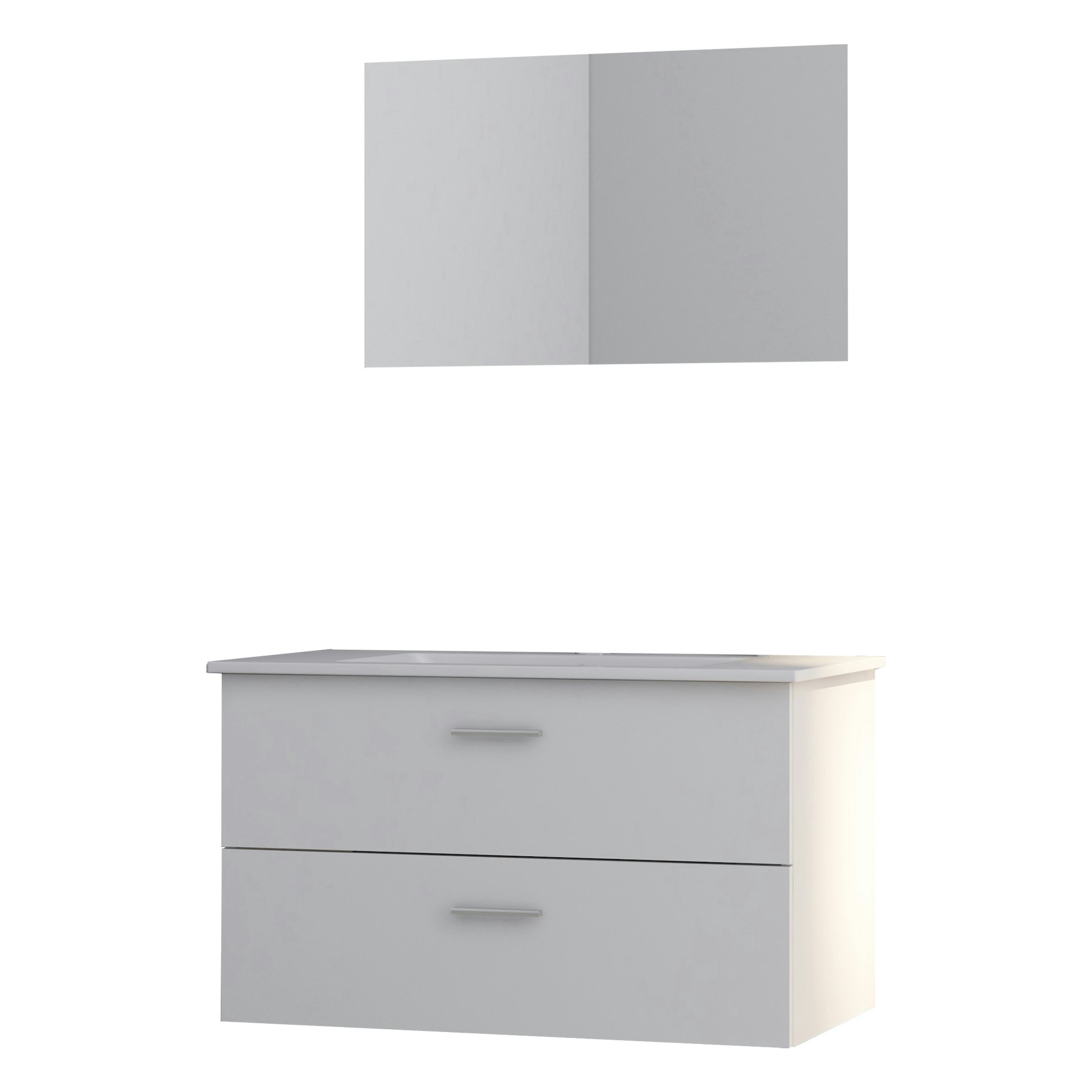 Tvättställsskåp Nortiq Bergamo med Tvättställ och Spegel