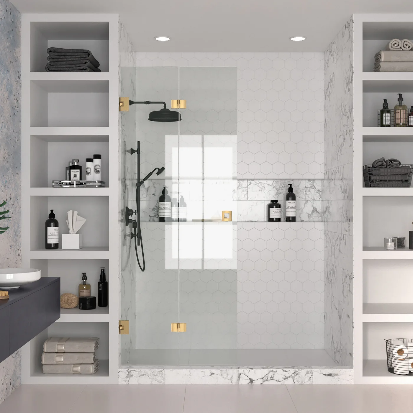 Duschdörr Hietakari Vetro 513 Vikbar