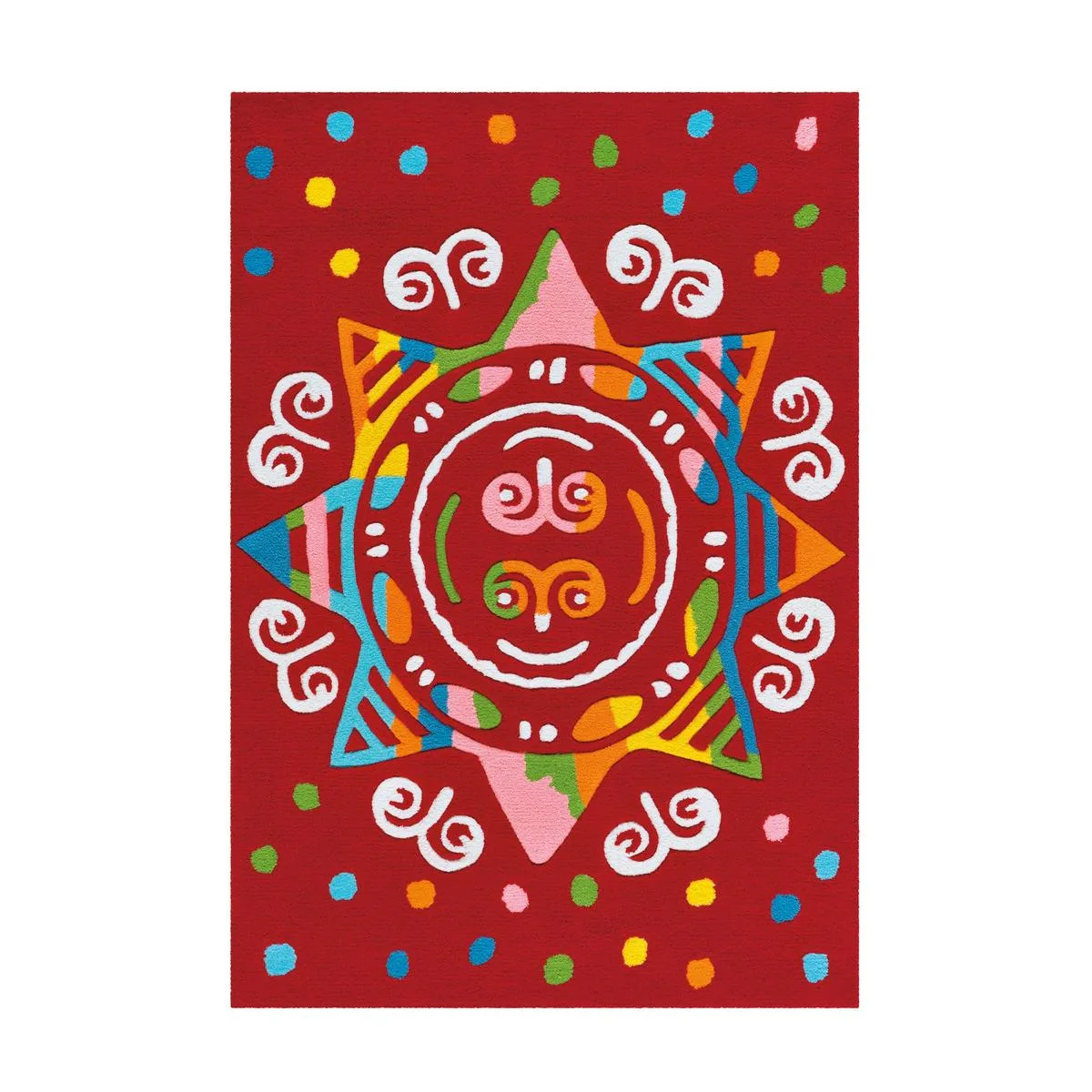 Barnmatta D-sign Port Potnon Date Röd Mandala