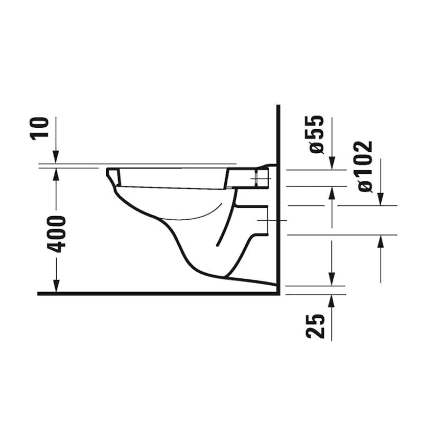 Vägghängd Toalettstol Duravit D-Code med Mjukstängande Hårdsits