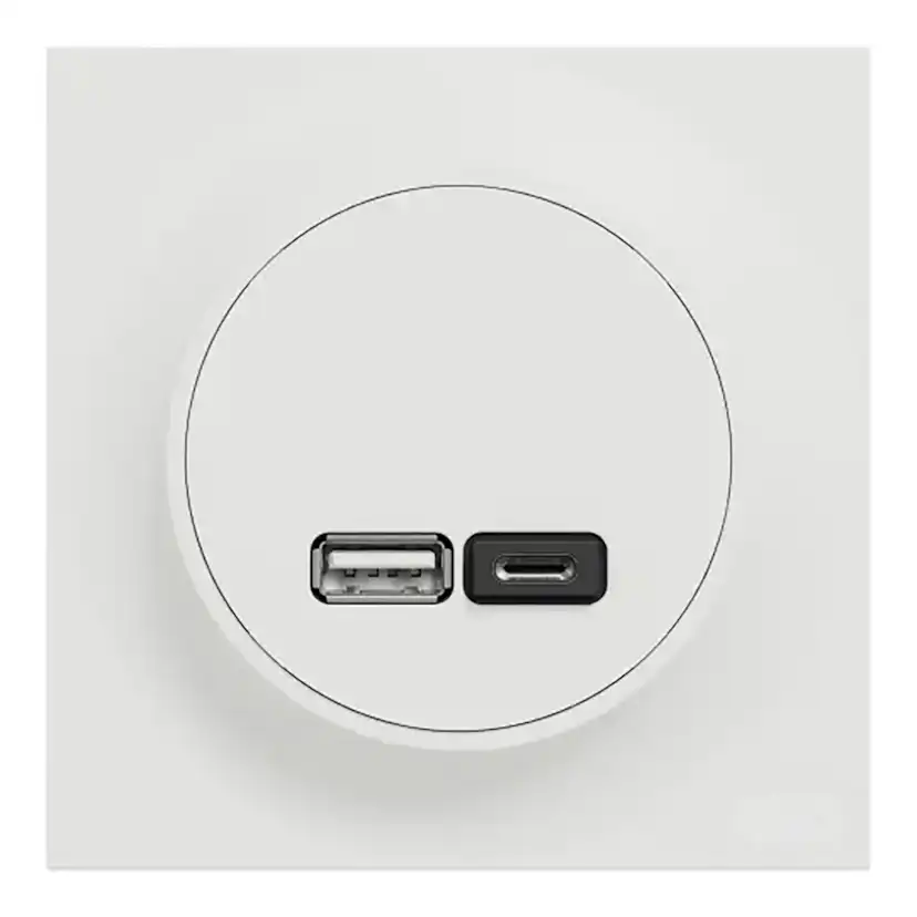 USB-Uttag Elko One Typ A+C 21W Infälld Laddstation Skruvanslutning