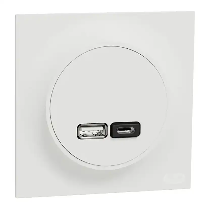 USB-Uttag Elko One Typ A+C 21W Infälld Laddstation Skruvanslutning