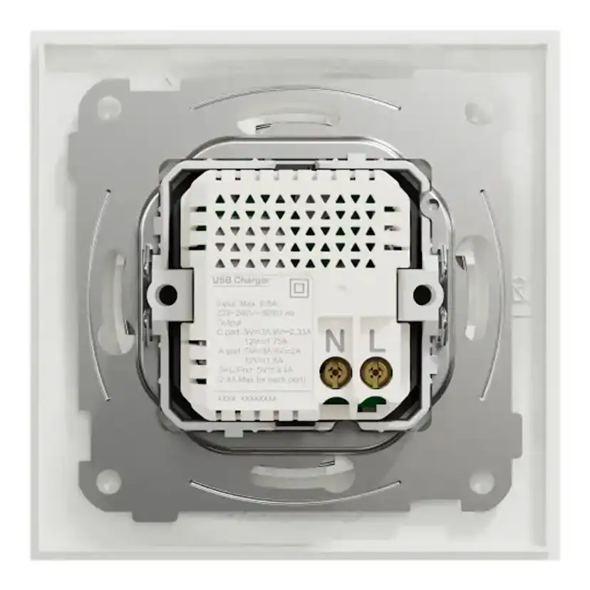 USB-Uttag Elko One Typ A+C 21W Infälld Laddstation Skruvanslutning