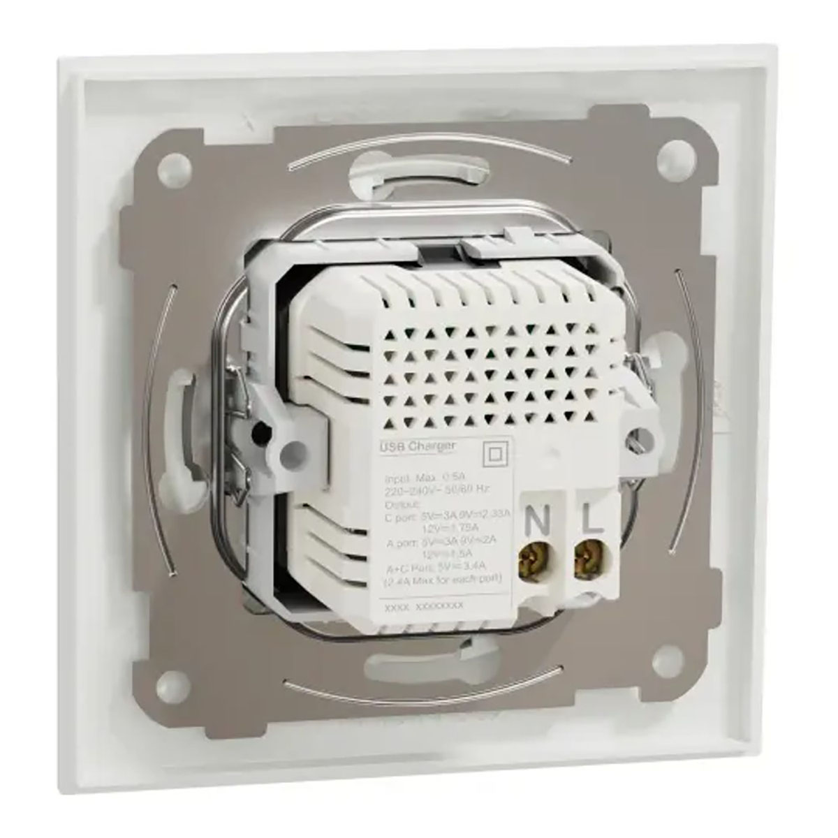 USB-Uttag Elko One Typ A+C 21W Infälld Laddstation Skruvanslutning