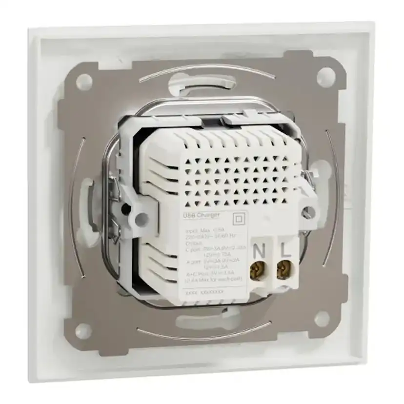 USB-Uttag Elko One Typ A+C 21W Infälld Laddstation Skruvanslutning