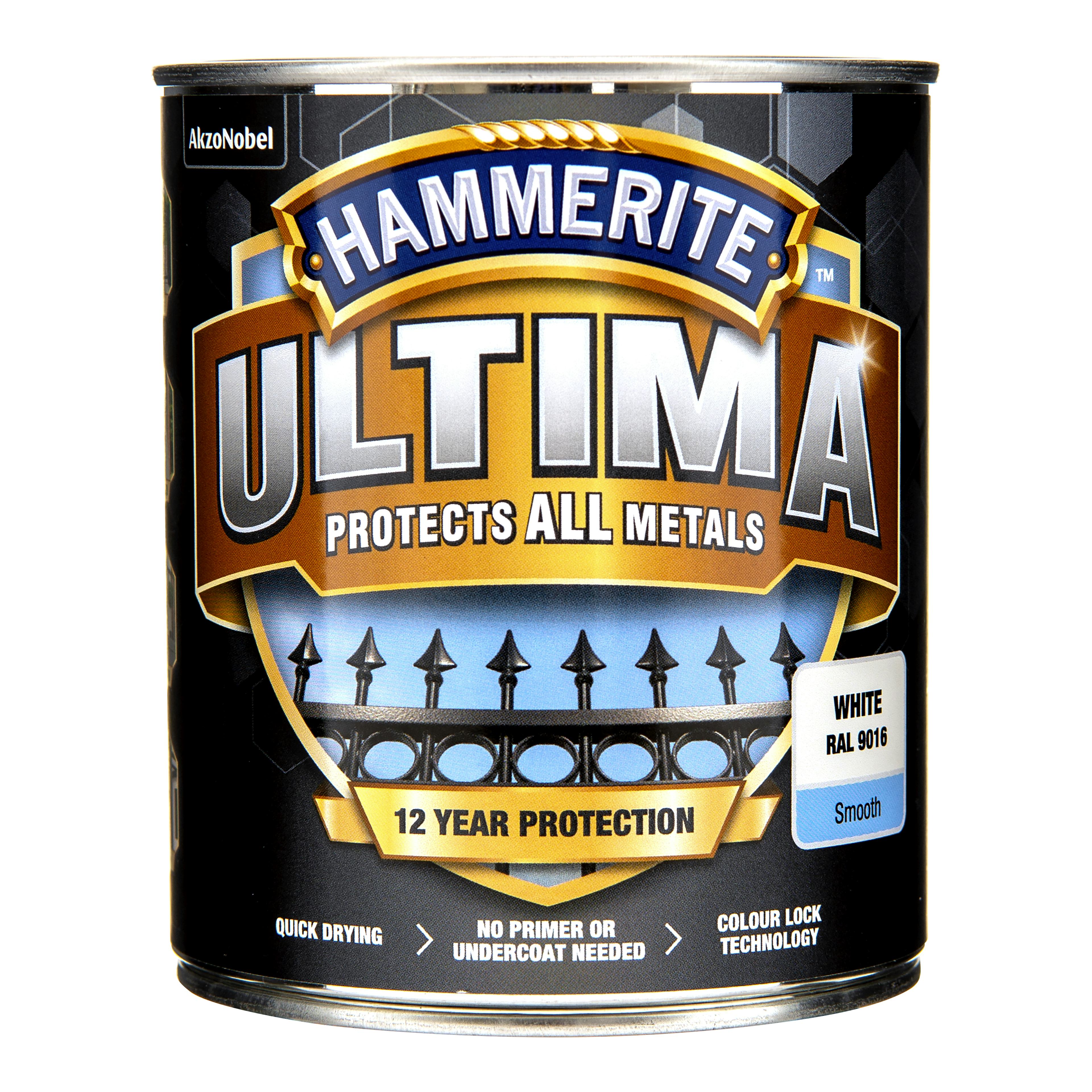 Rostskyddsfärg Hammerite Ultima Slätlack Vit 750ml