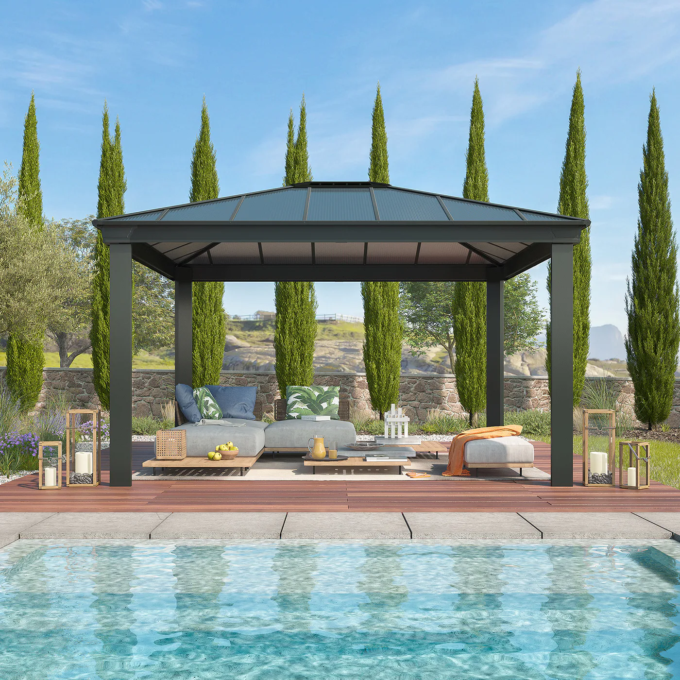 Paviljong Canopia by Palram Dallas Antracitgrå