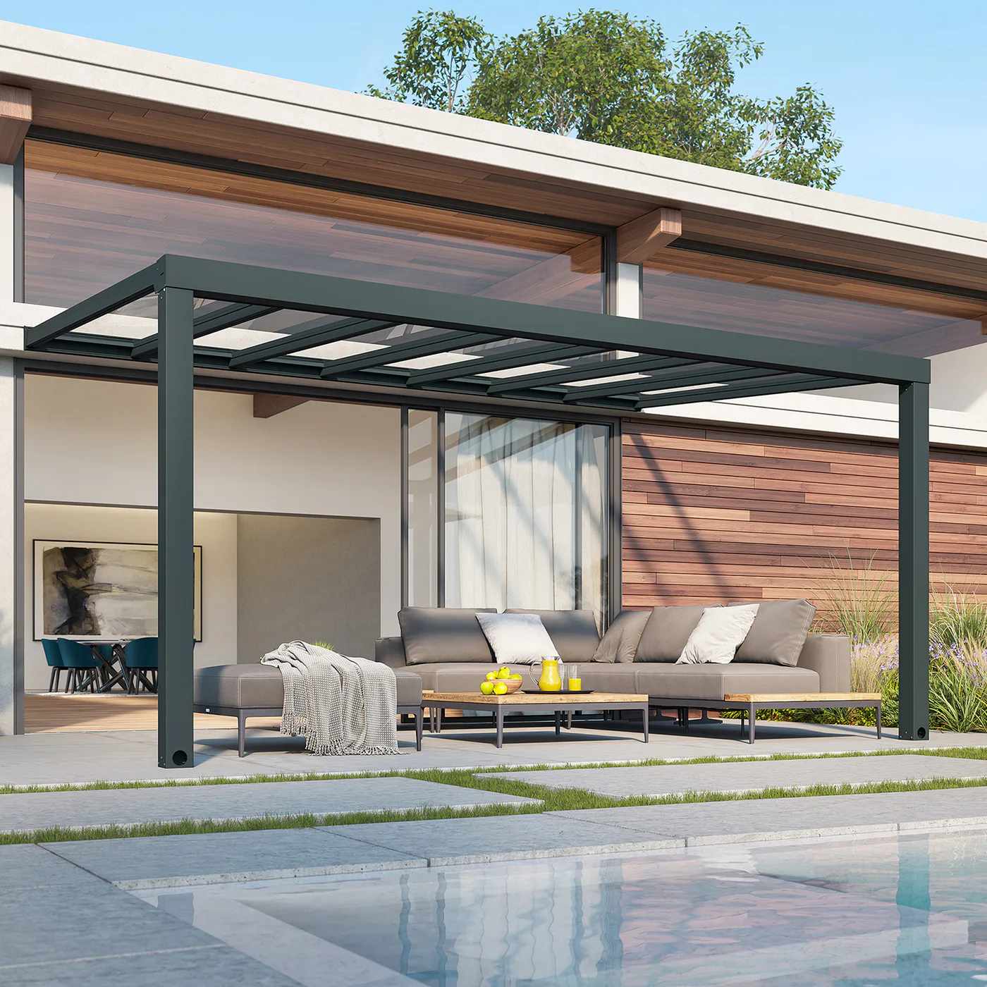 Terrasstak Canopia by Palram Stockholm Antracitgrå