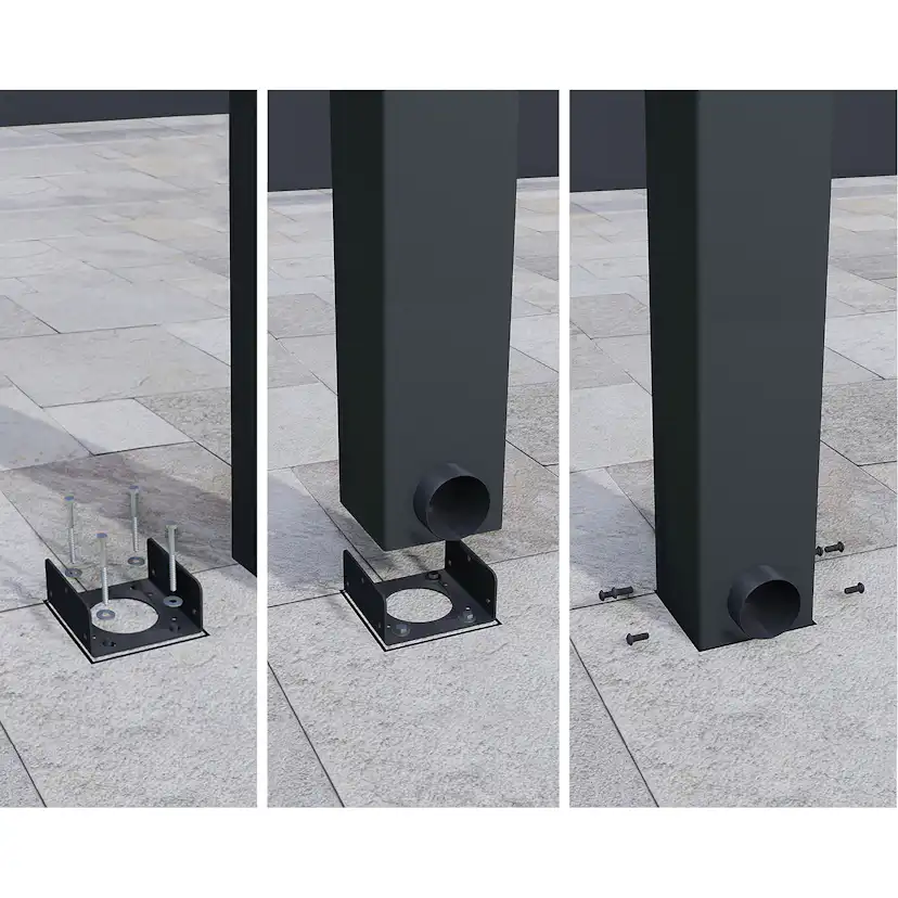 Terrasstak Canopia by Palram Stockholm Antracitgrå med Takpersienner