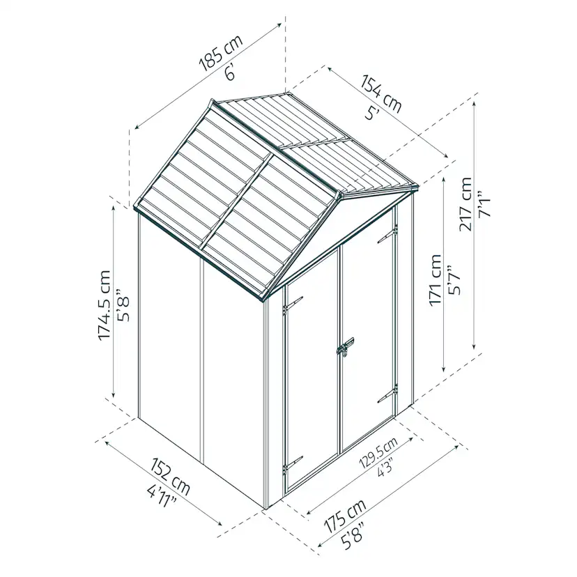 Skjul Canopia By Palram Rubicon 2,8 M2 Antracitgrå
