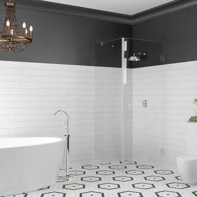 Duschhörn Hietakari Vetro 540 Fast Vägg och Vändbar Dörr