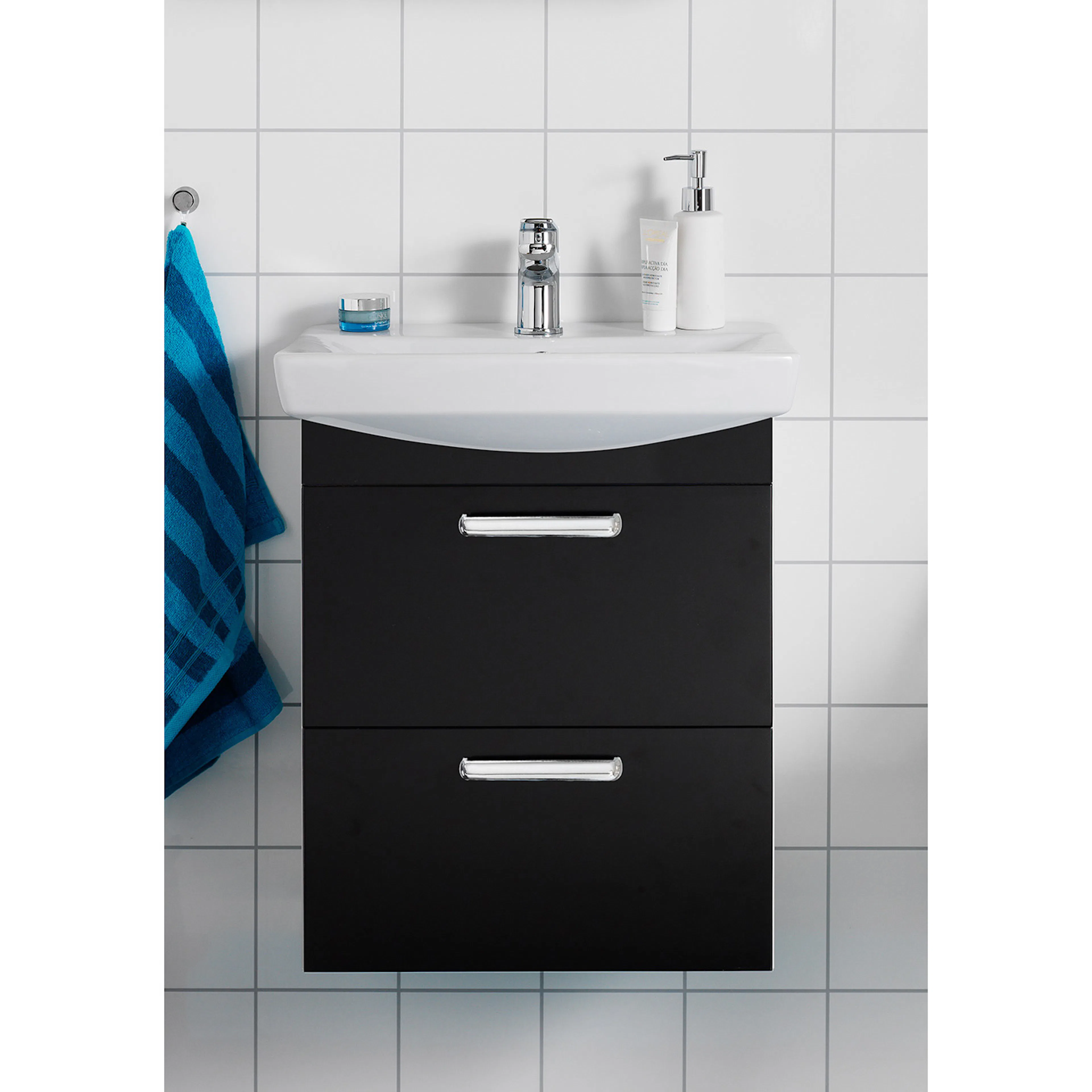 Tvättställsskåp Hafa Life med Tvättställ Svart Matt