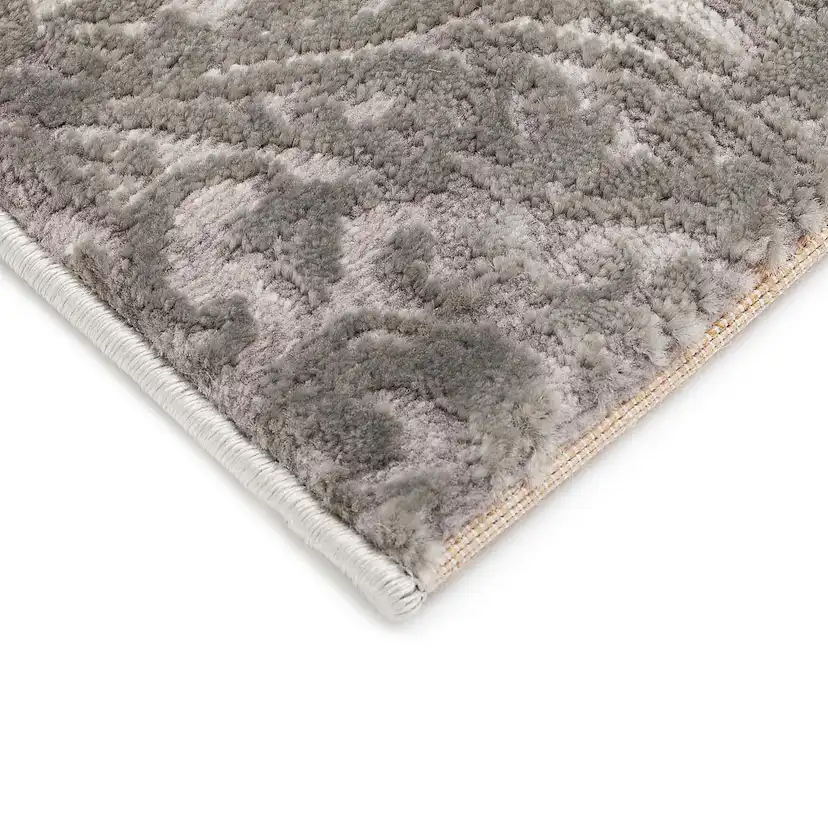 Friezematta KM Carpets Galya Medaljong Grå