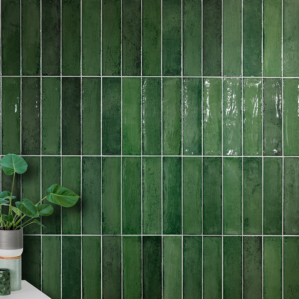 Kakel Lhådös Index 7,5x30 cm Grön