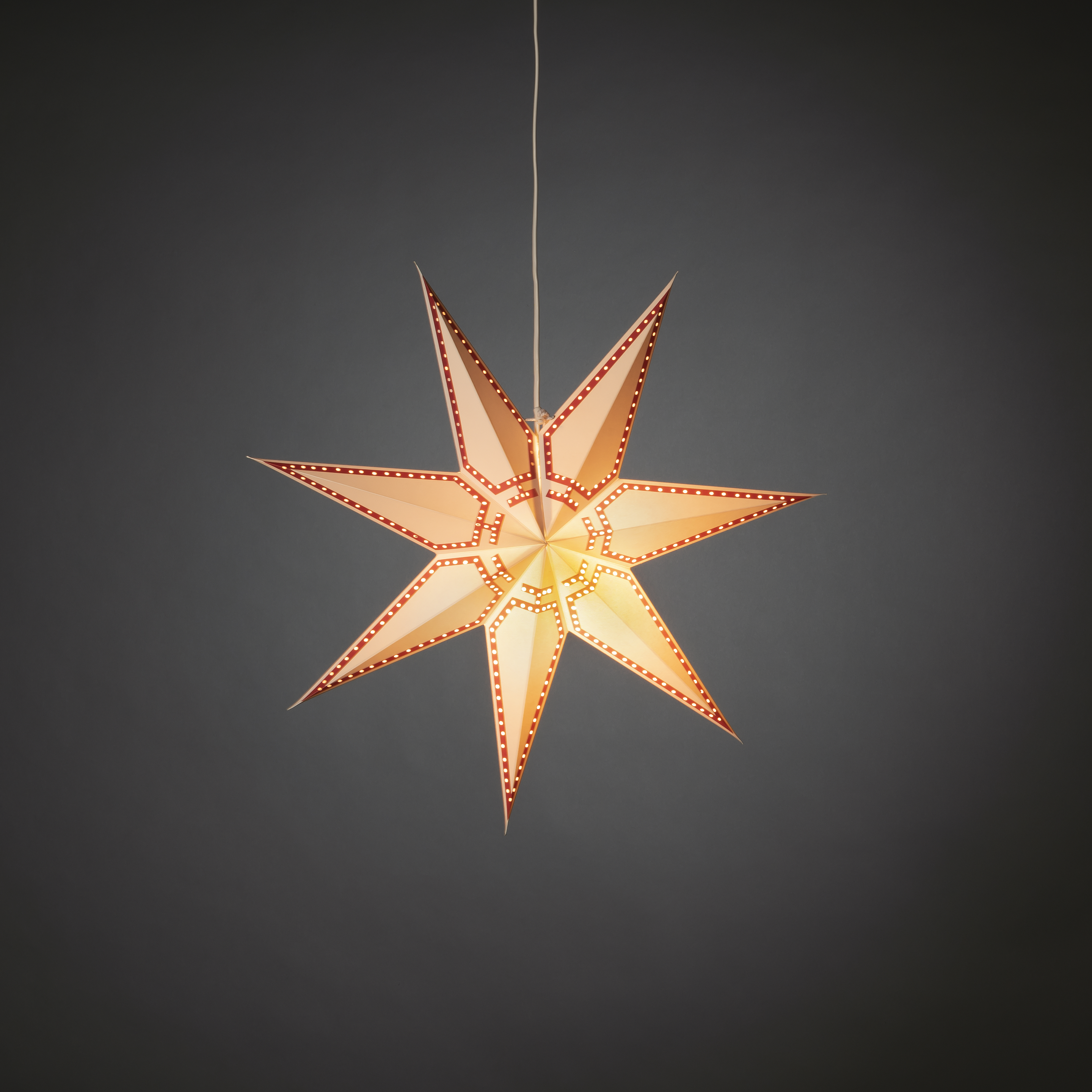 Adventsstjärna Gnosjö Konstsmide Rödmönstrad 60 cm