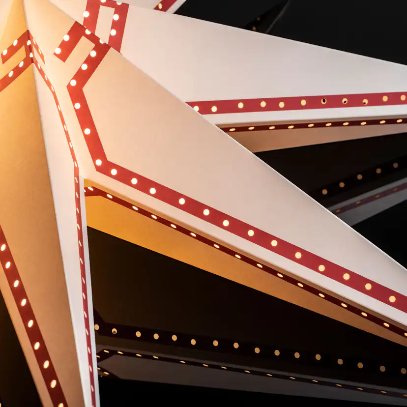 Adventsstjärna Gnosjö Konstsmide Rödmönstrad 60 cm