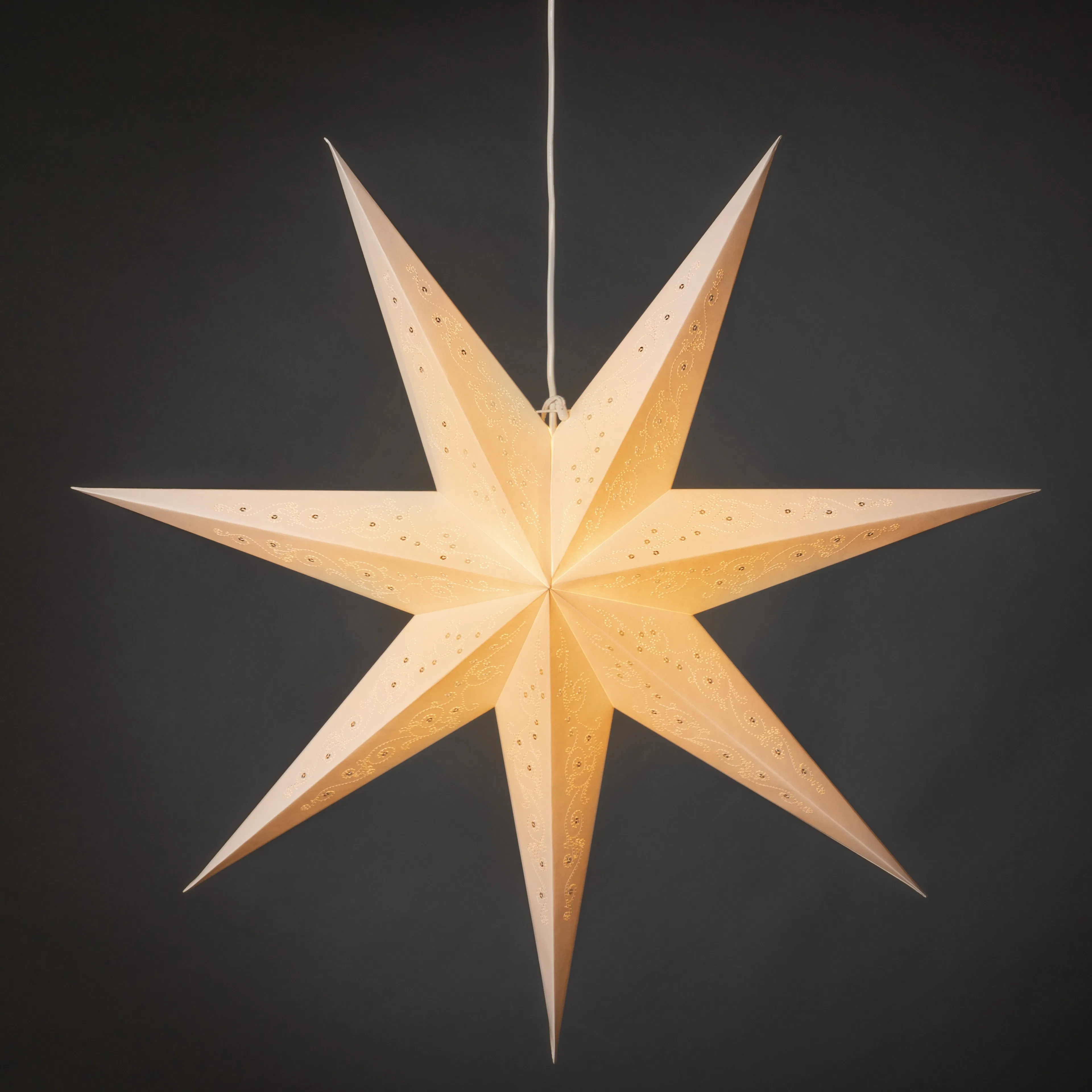 Adventsstjärna Gnosjö Konstsmide Vit Mönster 78 cm