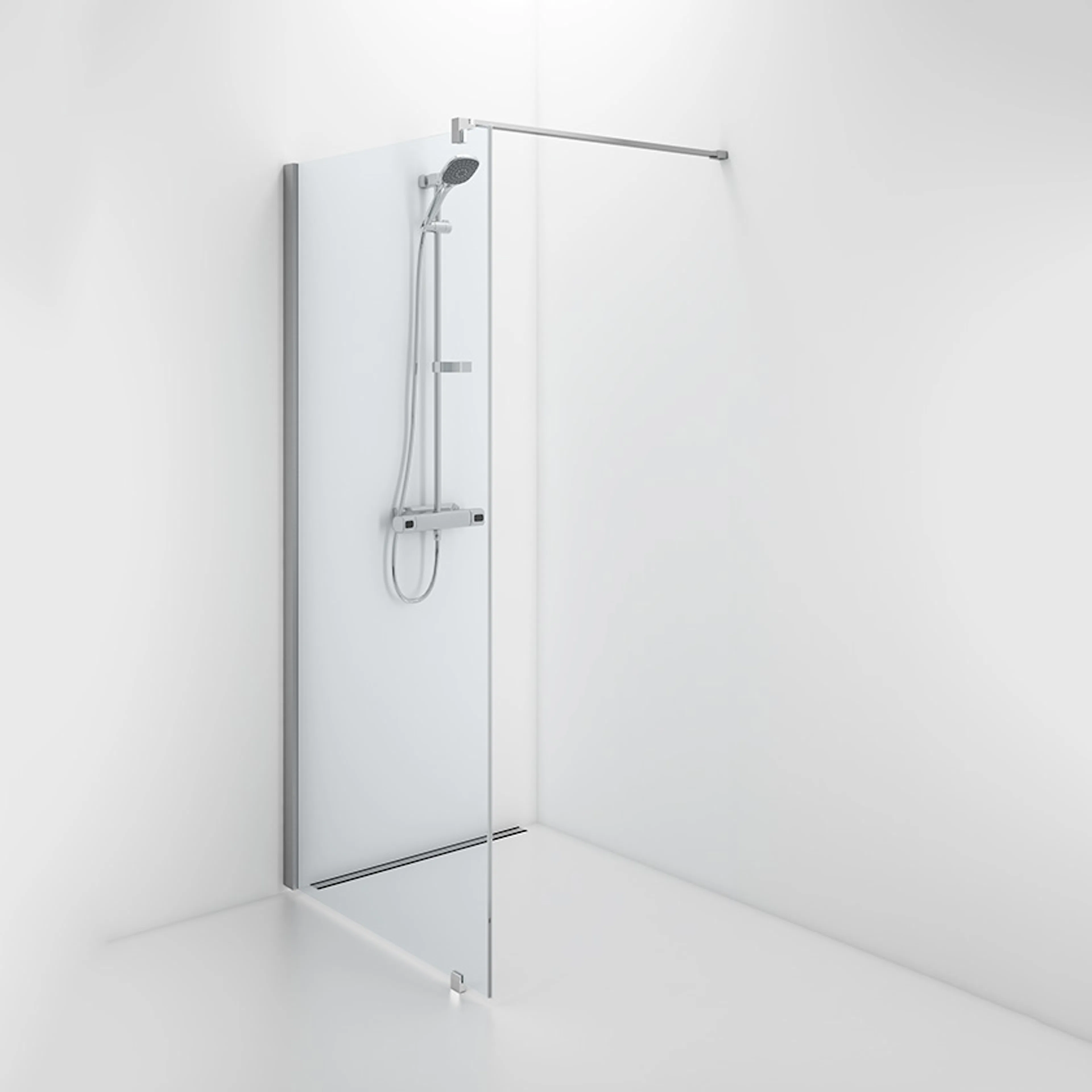 Duschvägg Contura Shower Space SFNK Fast med Väggstag