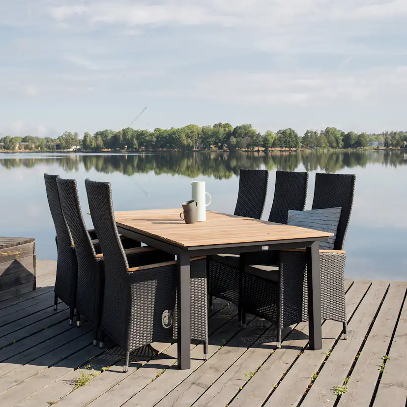 Positionsfåtölj Venture Home Padova Svart/Teak
