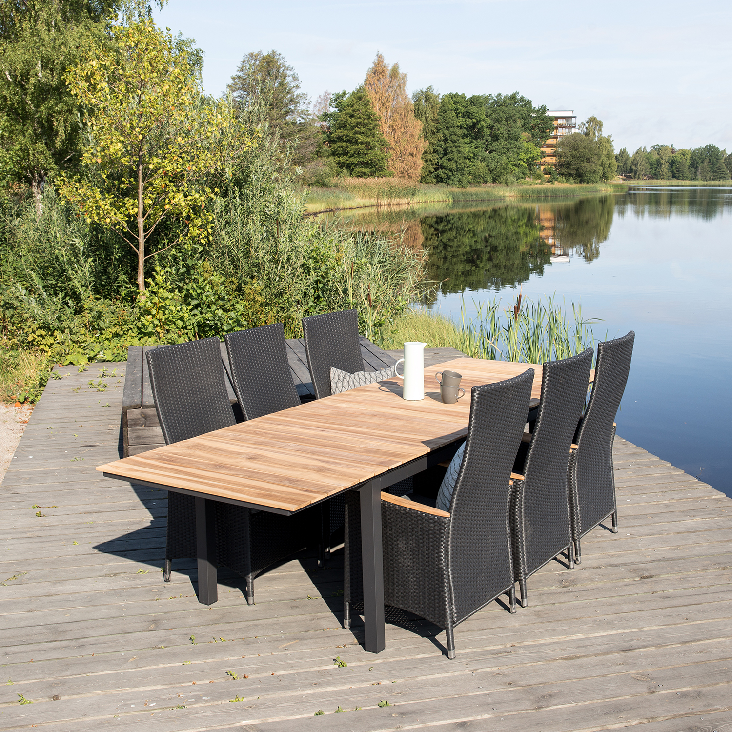 Positionsfåtölj Venture Home Padova Svart/Teak