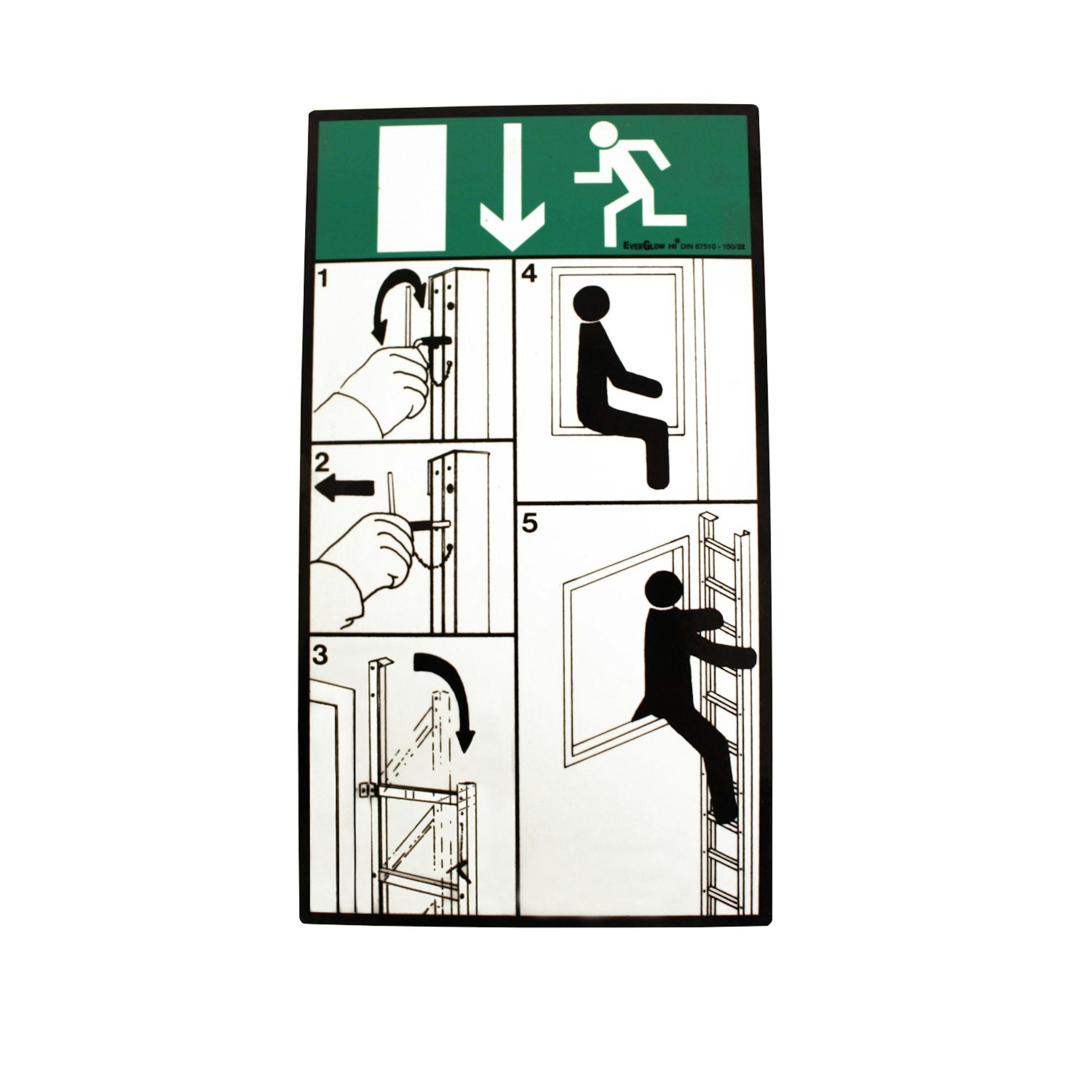 Skylt Skeppshultstegen Utrymningsstege Fällbar