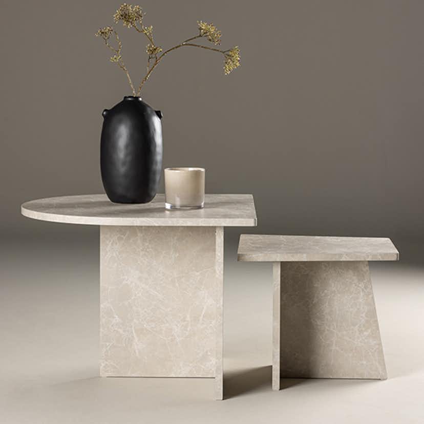 Soffbord Venture Home Sala Beige Vardagsrumsbord med Marmorlook