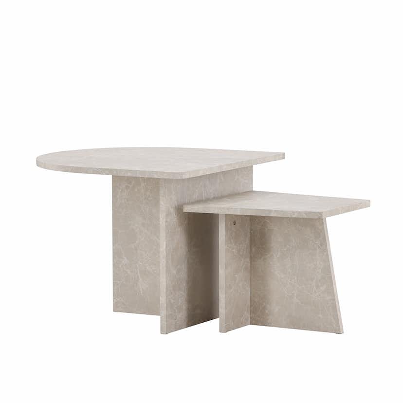 Soffbord Venture Home Sala Beige Vardagsrumsbord med Marmorlook