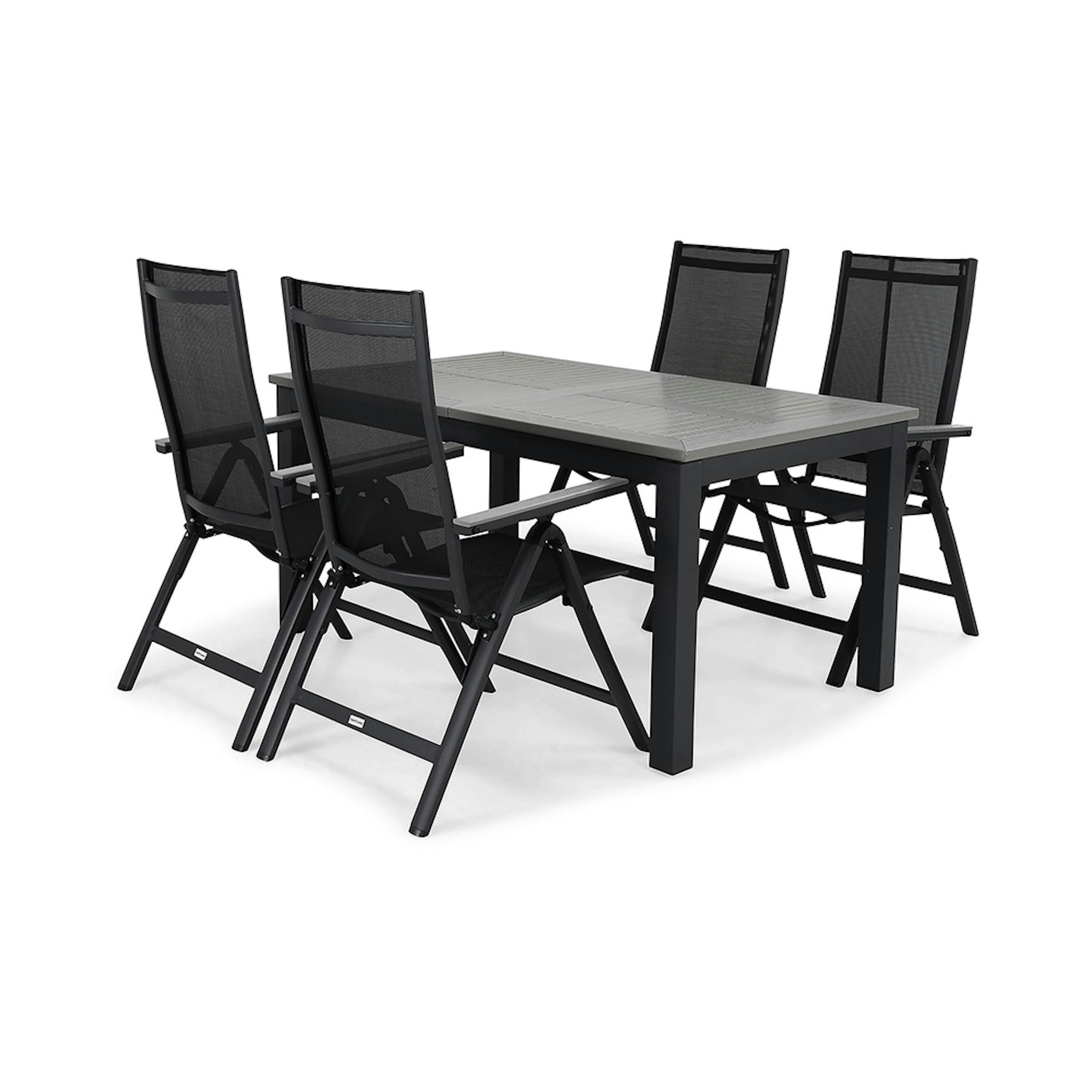 Matgrupp Comfort Garden Monaco med 4 Positionsstolar