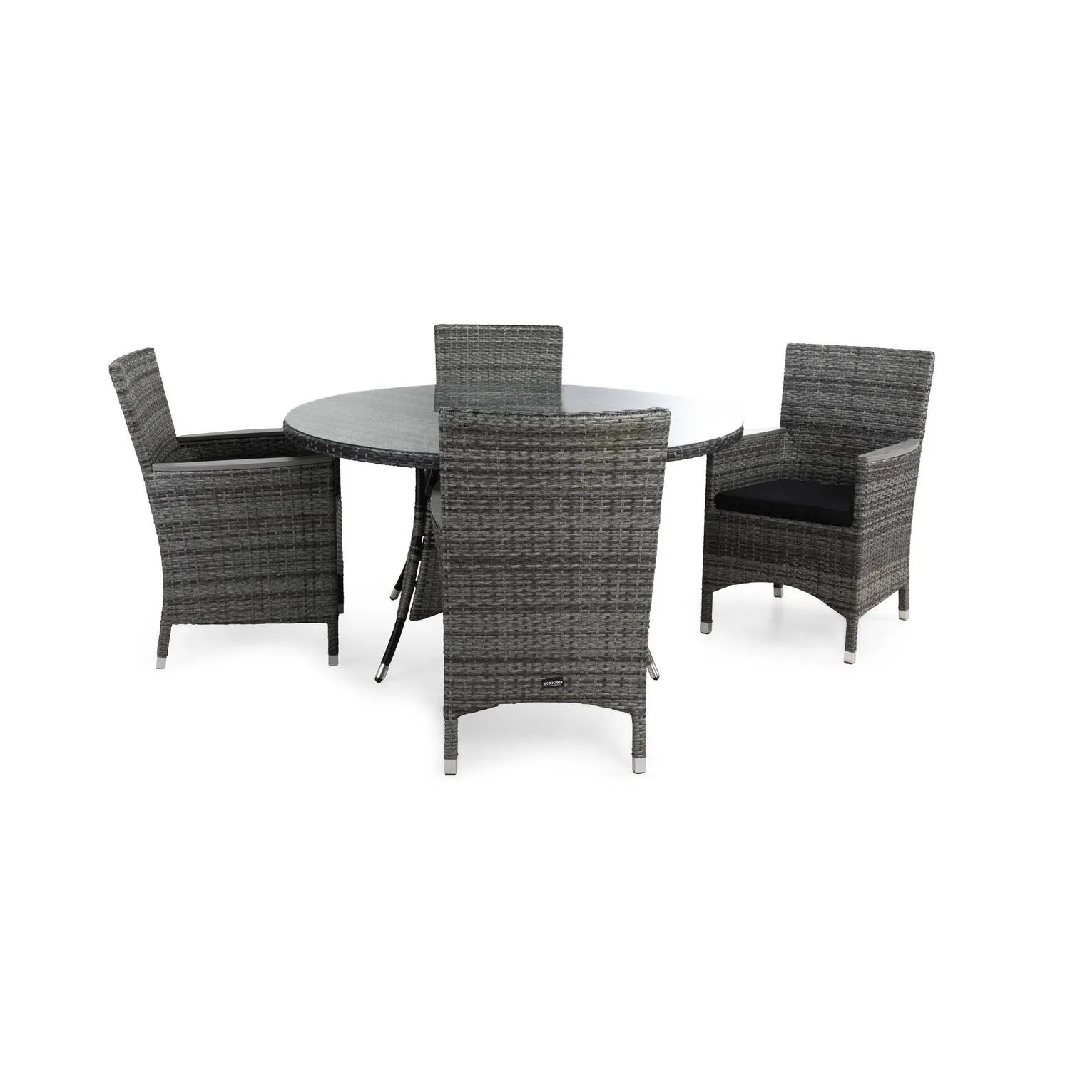 Matgrupp Comfort Garden Thor Matgrupp Utomhus Ø140 med 4 Fåtölj Lyx m Armstöd m Dyna